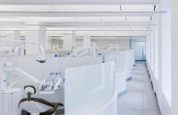 View down the hallway of the Center for Precision Dental Medicine by Je